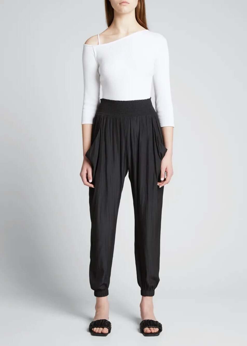 Ramy Brook Women's Size XL Black Ivy Jogger Pants Pull On Side Pocket Harem Pant